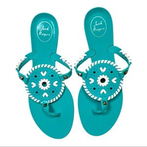 JACK ROGERS Georgica Jelly Thong In Turquoise